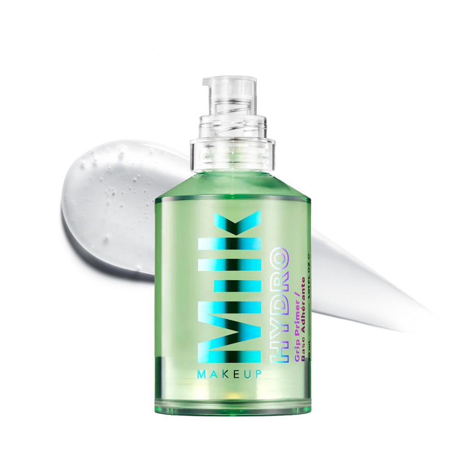 Milk Makeup Hydro Grip front packaging showing sleek bottle and brand benefit