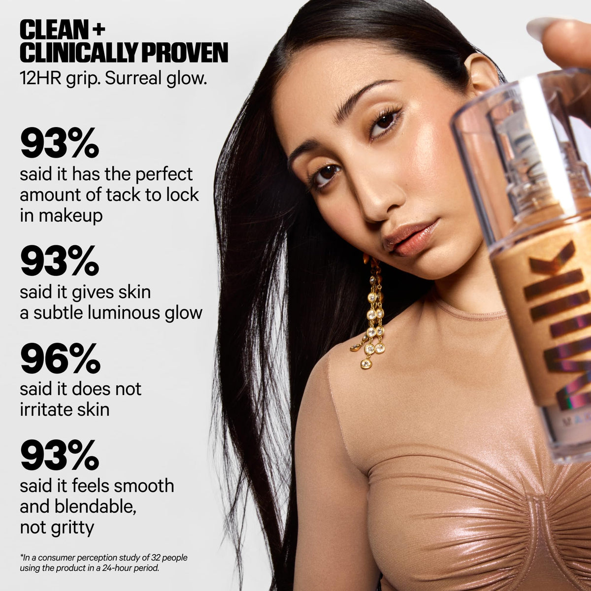Milk Makeup pump detail highlighting dispenser ease and precise dosing