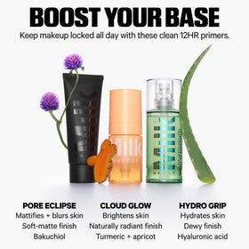 Milk Makeup primer on bathroom vanity portraying everyday beauty routine benefit