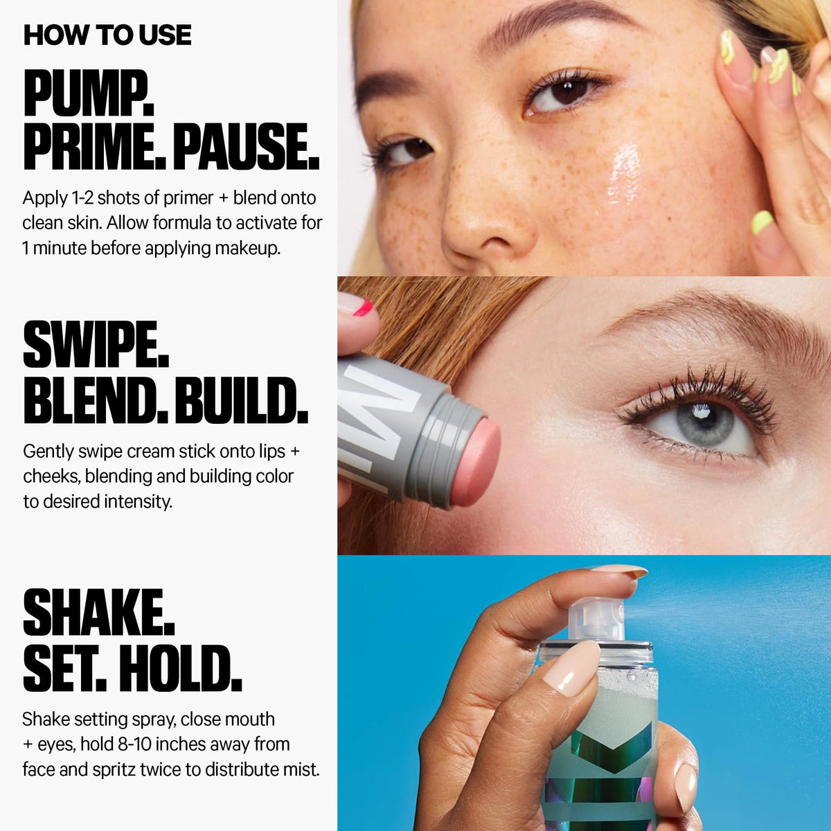 Milk Makeup Hydro Grip Set mist spraying to set makeup with dewy finish benefit
