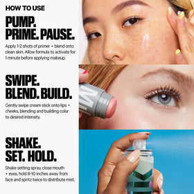 Milk Makeup Hydro Grip Set mist spraying to set makeup with dewy finish benefit