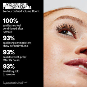 Milk Makeup mascara being applied to lashes for defined length