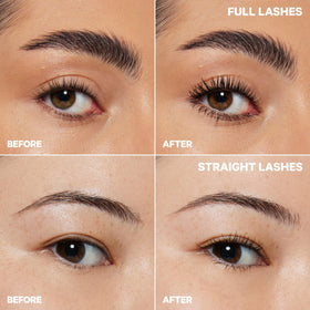 Milk Makeup before and after lashes showing natural volume boost