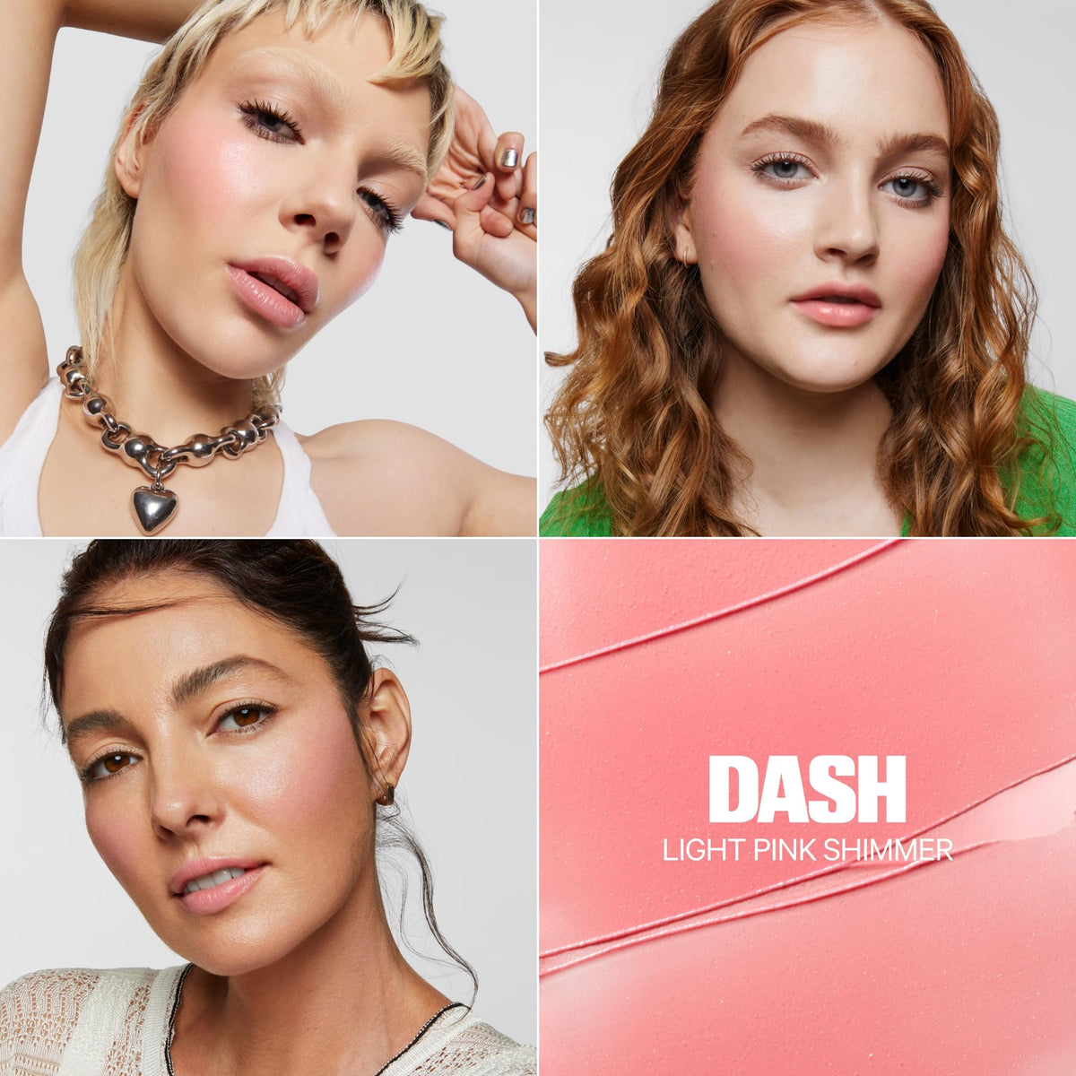 Milk Makeup Lip + Cheek Stick swatch on forearm revealing buildable Dash shade payoff