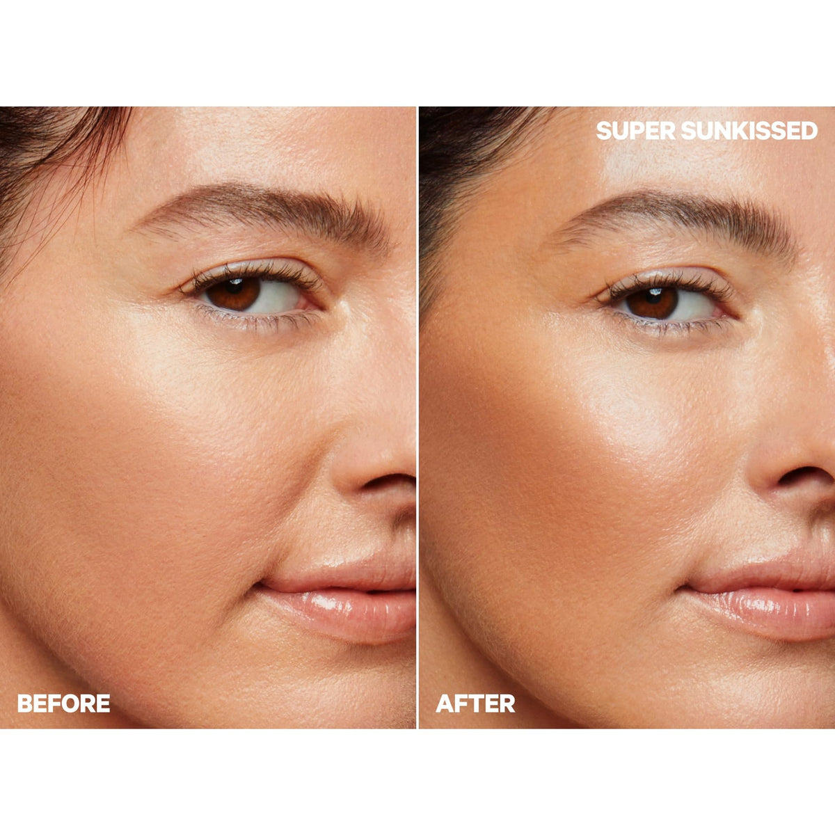 Milk Makeup bronzer swatch on arm illustrating buildable matte color