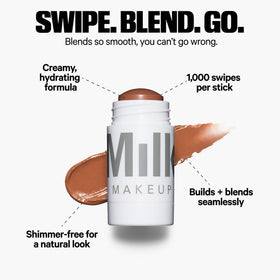 Milk Makeup cream bronzer texture close-up demonstrating smooth blendable finish