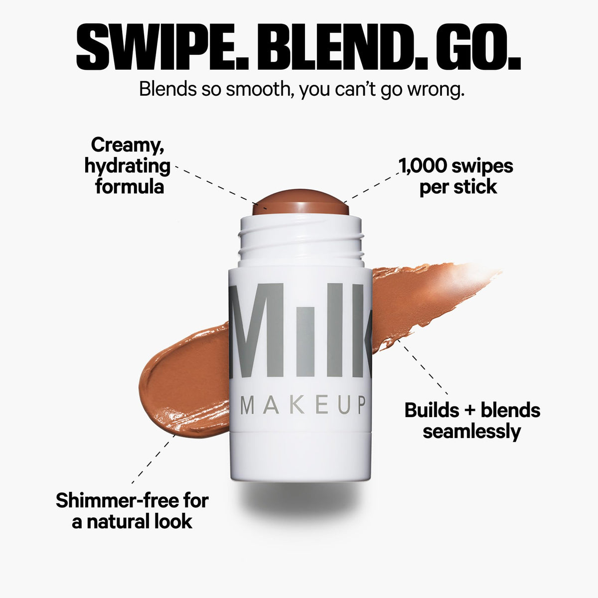 Milk Makeup cream bronzer texture close-up showing smooth, blendable formula