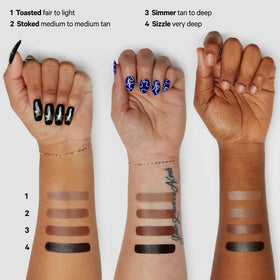 Milk Makeup nose contour detail showing precise cool-toned shading and subtle dimension