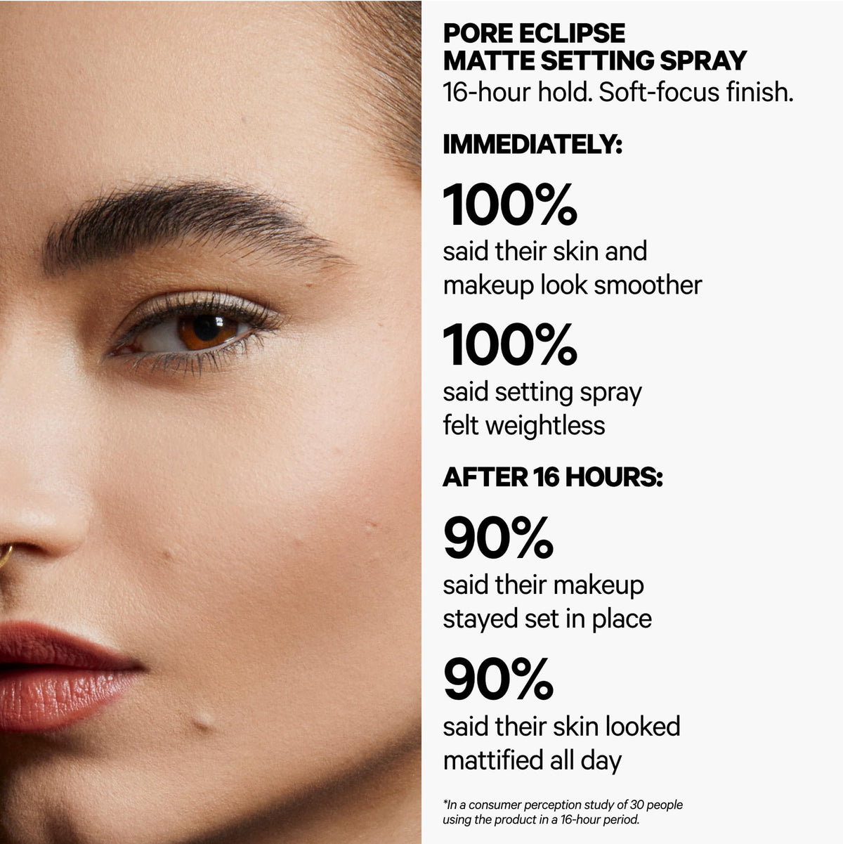 Milk Makeup spray nozzle action producing even mist for long-lasting set