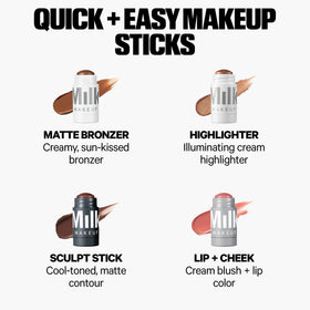 Milk Makeup Sculpt Stick in a makeup pouch ready for travel and on-the-go convenience