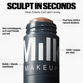 Milk Makeup sculpt stick texture close-up showing creamy matte finish for easy blending