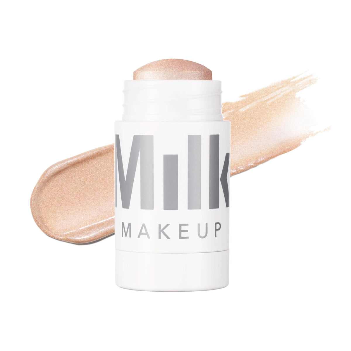 Milk Makeup Turnt stick front view showing compact luminous packaging and easy application