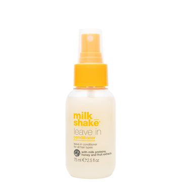 milk_shake front spray bottle shown standing, highlights lightweight conditioning