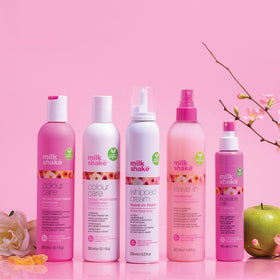 milk_shake ingredient arrangement with fruit extracts and hyaluronic acid visuals, emphasizes nourishing benefits