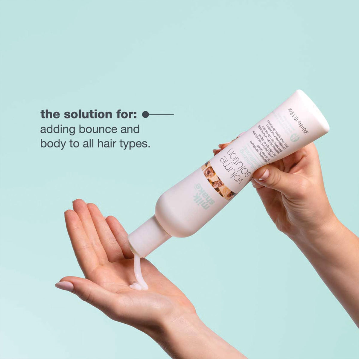 milk_shake applied to mid-lengths demonstrating lift and easier detangling