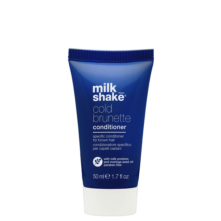milk_shake front packaging of Cold Brunette Conditioner showing product and benefit