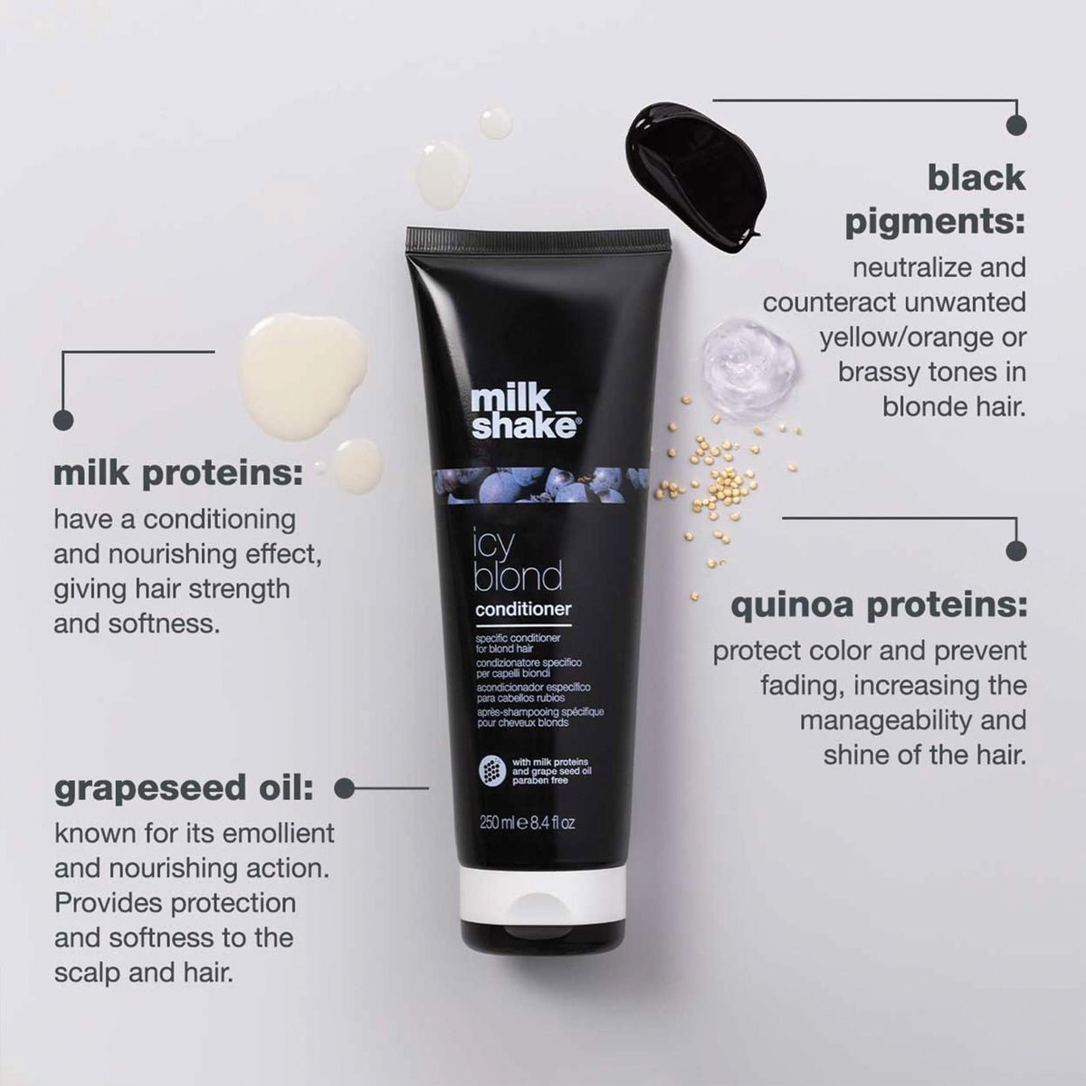 milk_shake conditioner in hand ready to apply for smoother, detangled hair