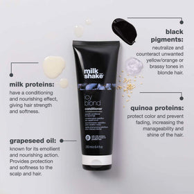 milk_shake conditioner in hand ready to apply for smoother, detangled hair