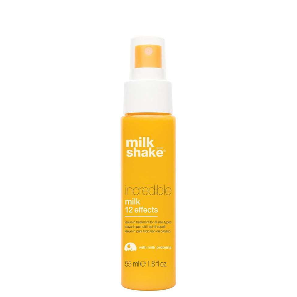 milk_shake front packaging shows compact travel-friendly leave-in benefits