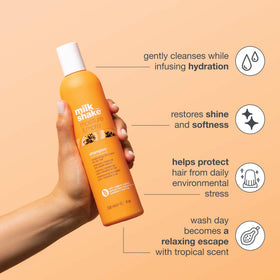 milk_shake rich lather in hand, demonstrates creamy foam for gentle cleansing