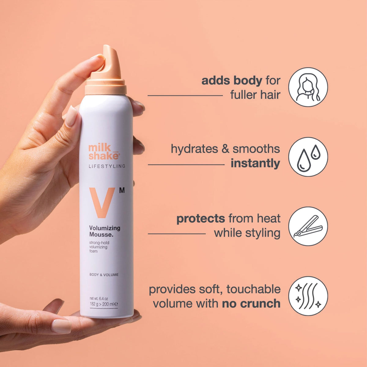 milk_shake mousse dispensed into hand to show easy application