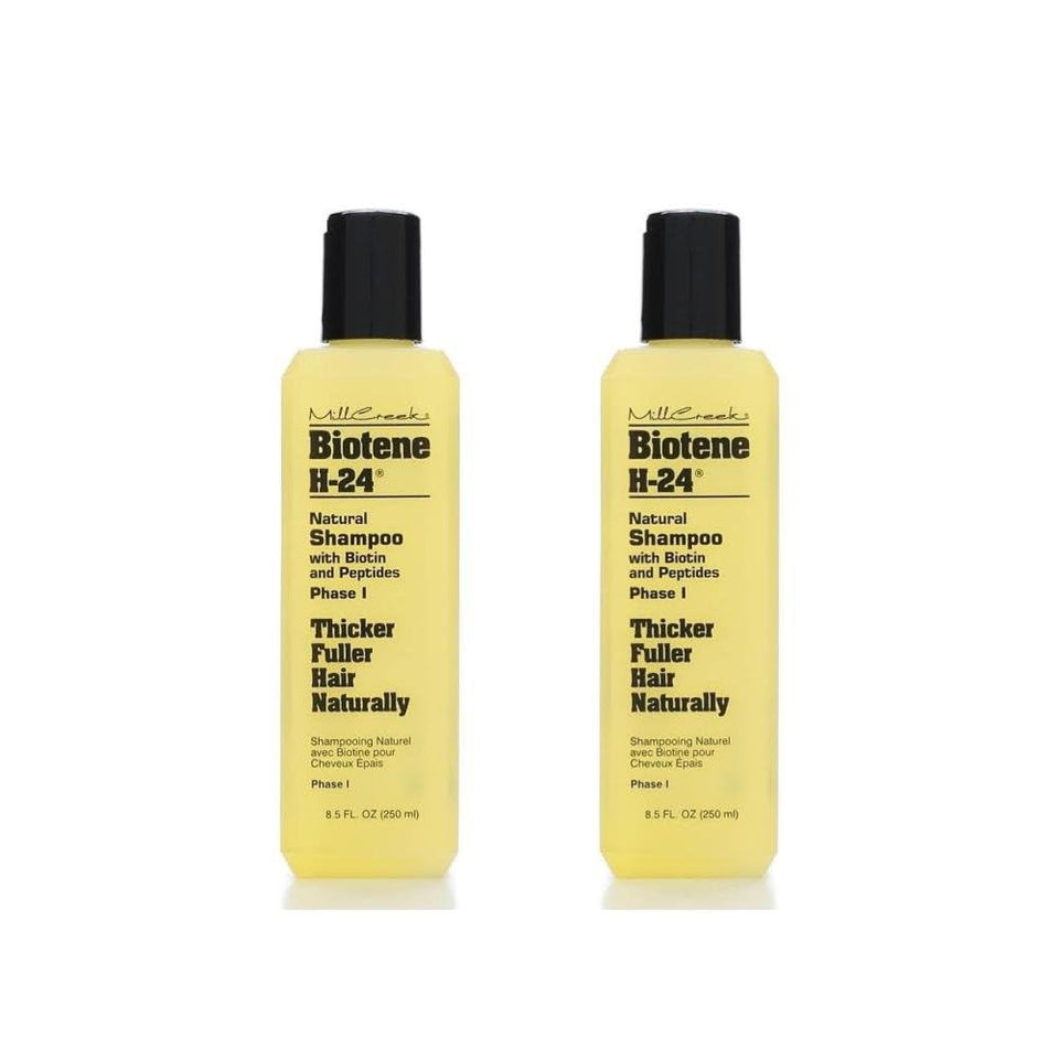 Mill Creek Biotene H-24 front packaging showing two bottles and volume benefits