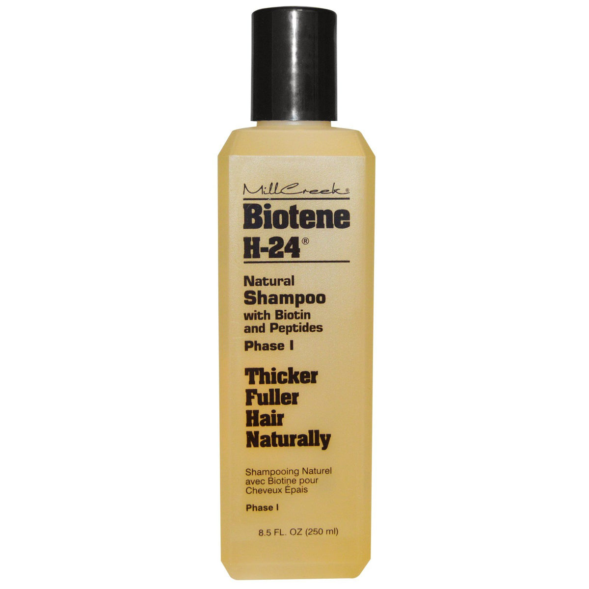 Mill Creek Biotene H-24 shampoo pour texture demonstrating gentle lather