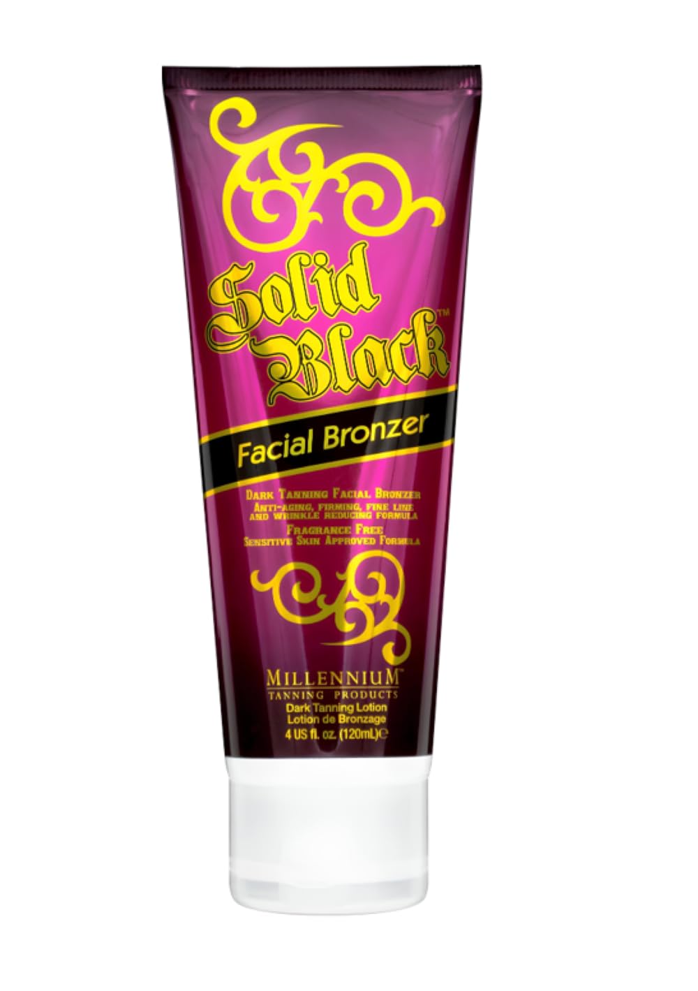 Millennium Tanning front packaging showing product and benefits