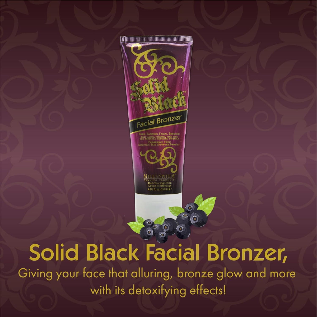 Millennium Tanning on bathroom vanity suggesting daily skincare use