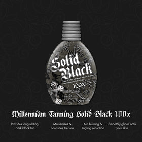 Millennium Tanning back label close-up listing ingredients and directions