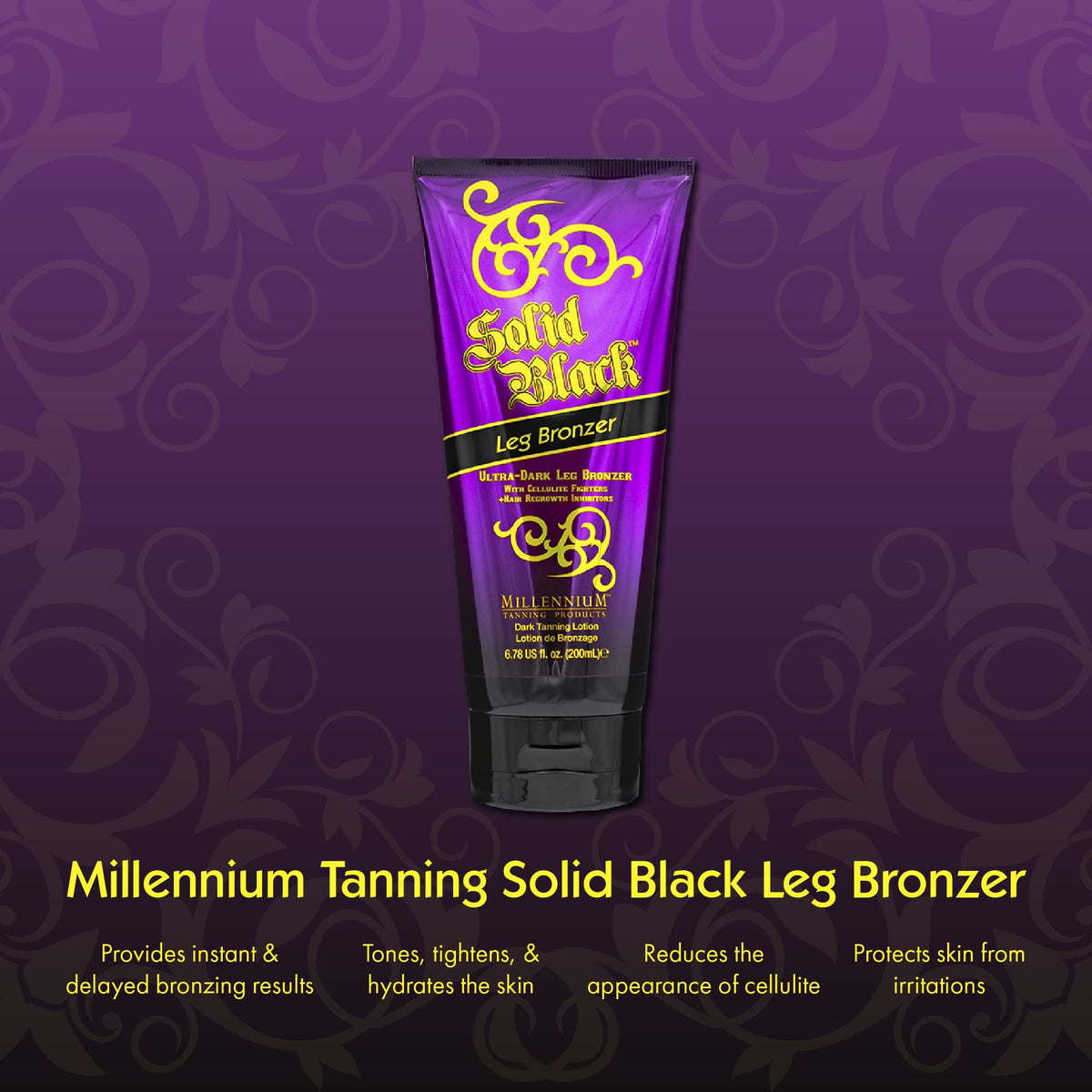 Millennium Tanning cream texture swirl highlighting rich, blendable formula