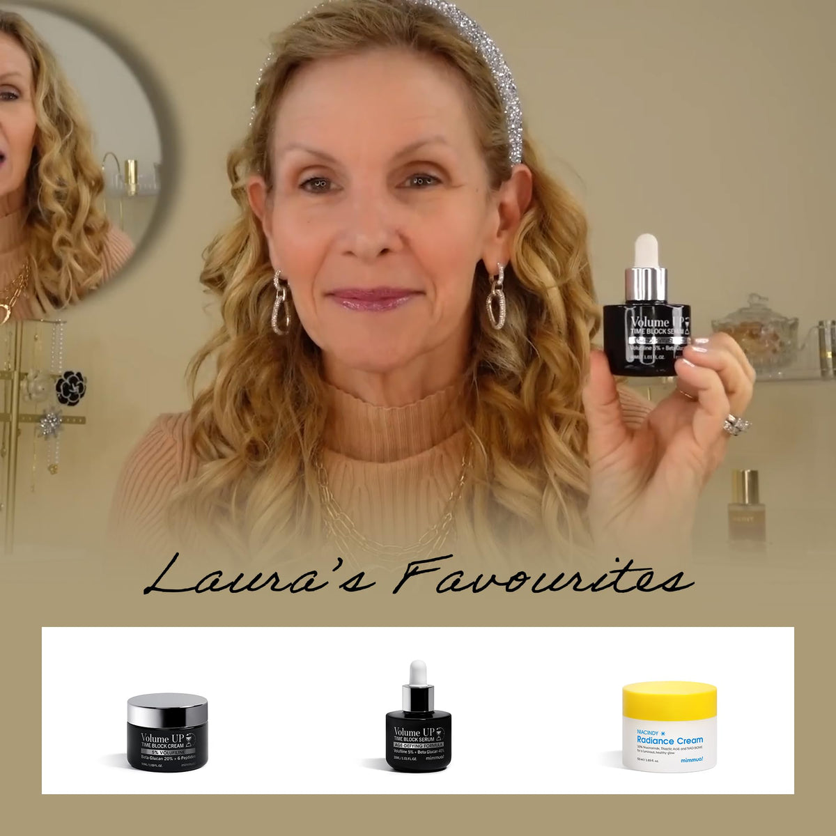 mimmua! hand applying cream demonstrating smooth spread