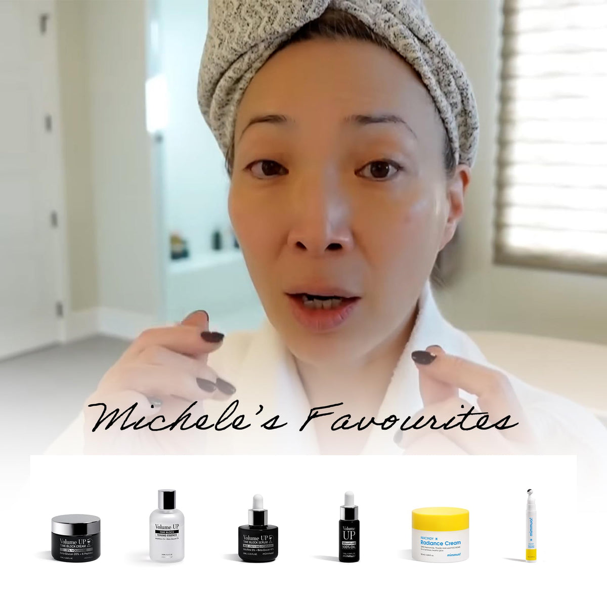 mimmua! ingredient label highlighting niacinamide and NAD+