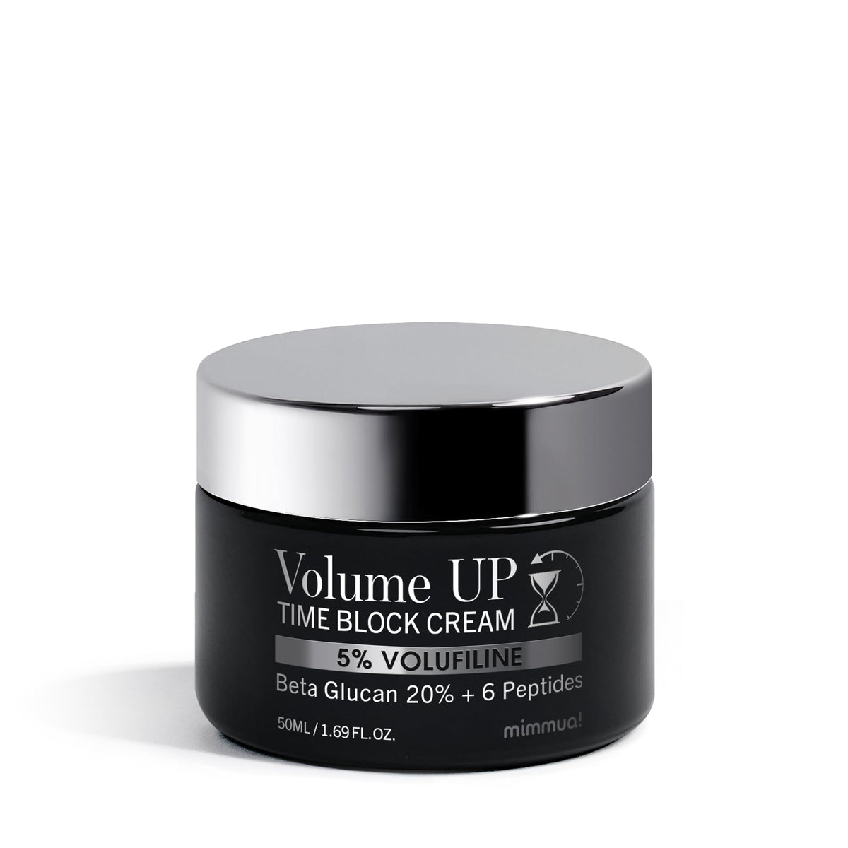 mimmua! front jar view showing packaging and volumizing benefit