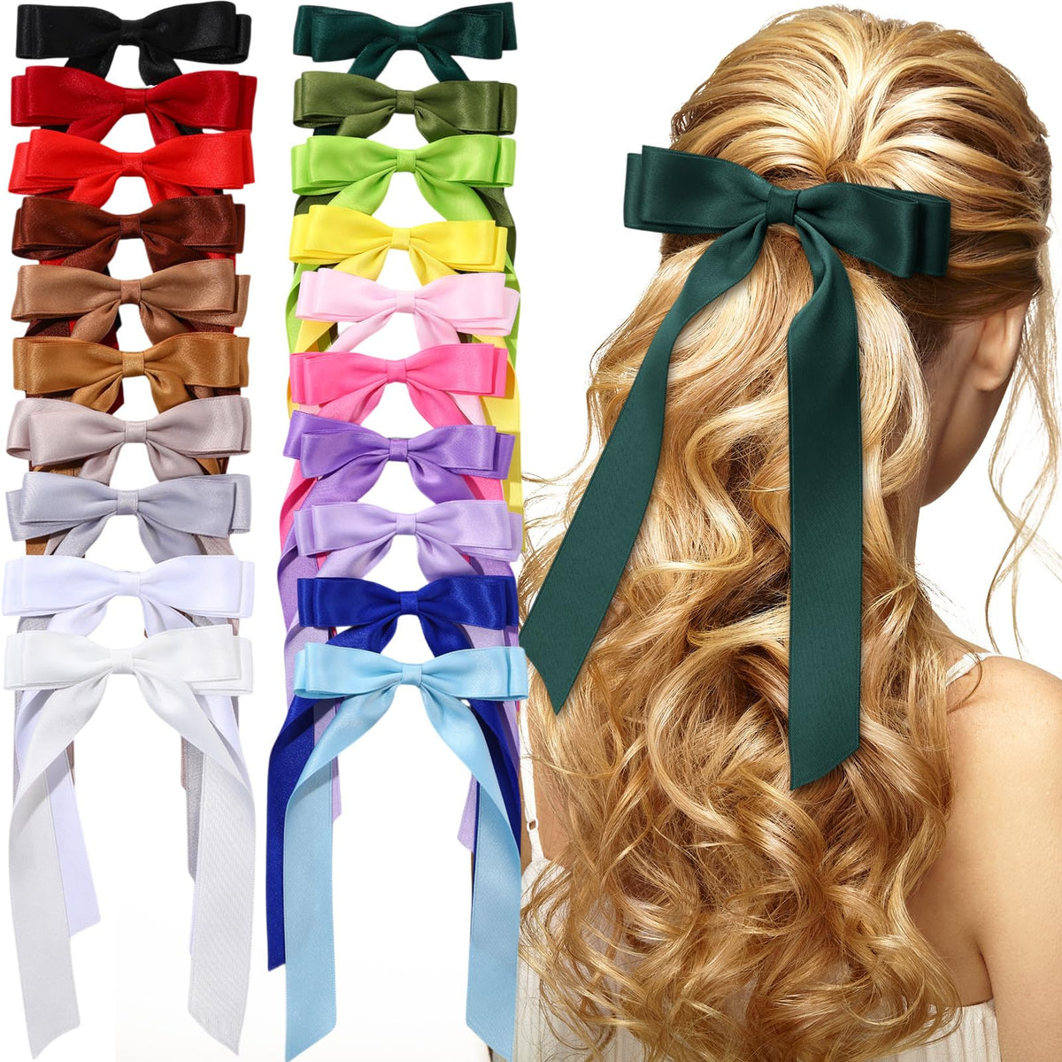 Mimorou front view of 20-pack bows showing color assortment and variety