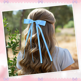 Mimorou bow clip on model demonstrating stylish ponytail accent