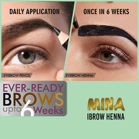 MinaiBrow open jar with brown powder highlighting natural formula