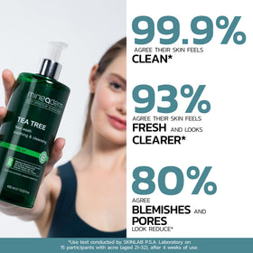 Mineaderm gel texture close-up dispensed from pump, demonstrates gentle non-drying feel