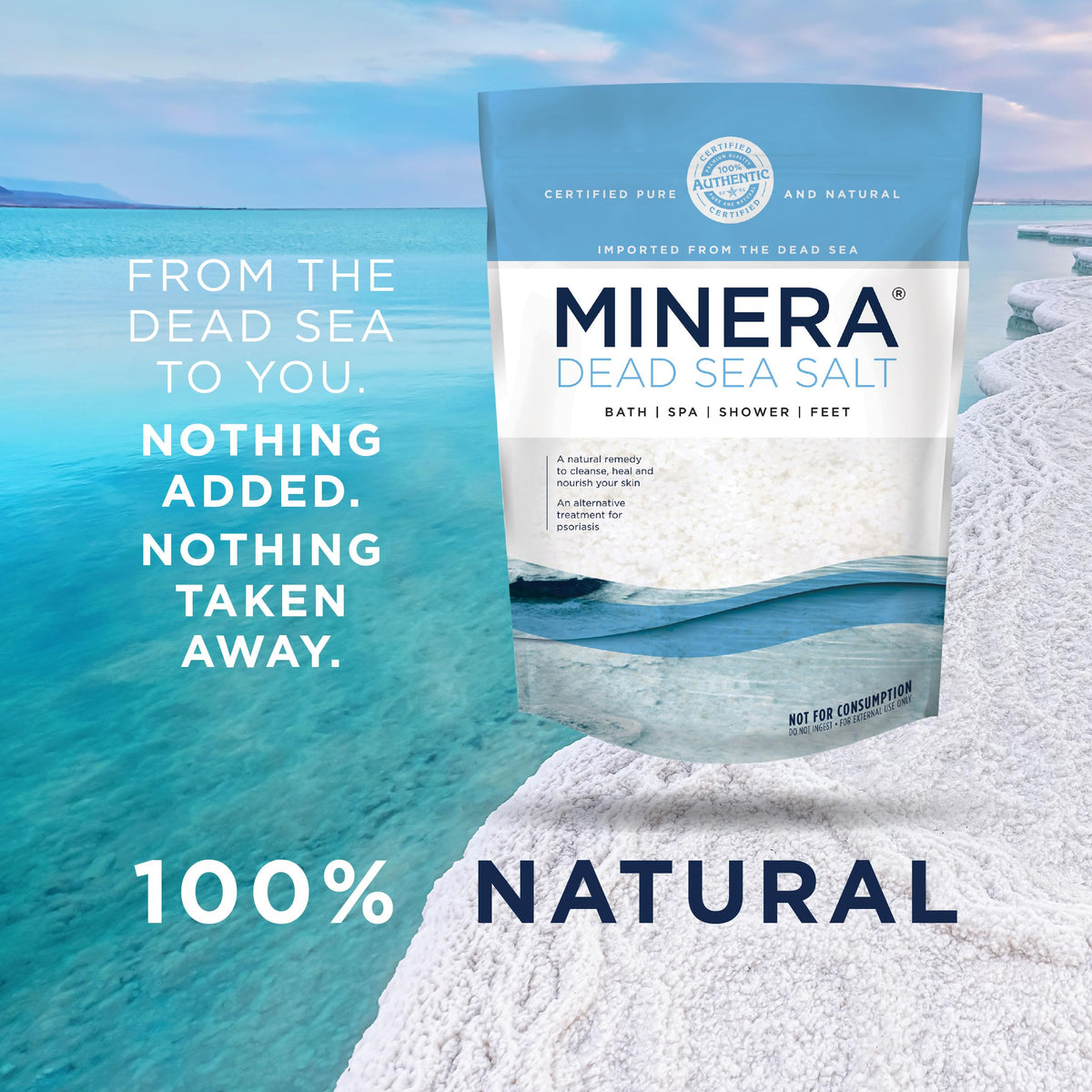 Minera bags next to common items showing scale and convenient 5 lb portions