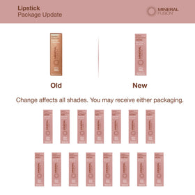 Mineral Fusion lipstick staged on vanity suggesting everyday wearable elegance