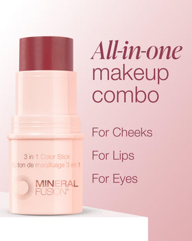 Mineral Fusion on model lips showing vibrant Berry Glow and moisturized look