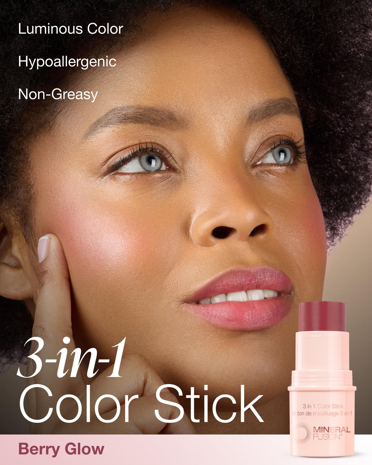 Mineral Fusion open twist tube revealing creamy multi-use color for quick use