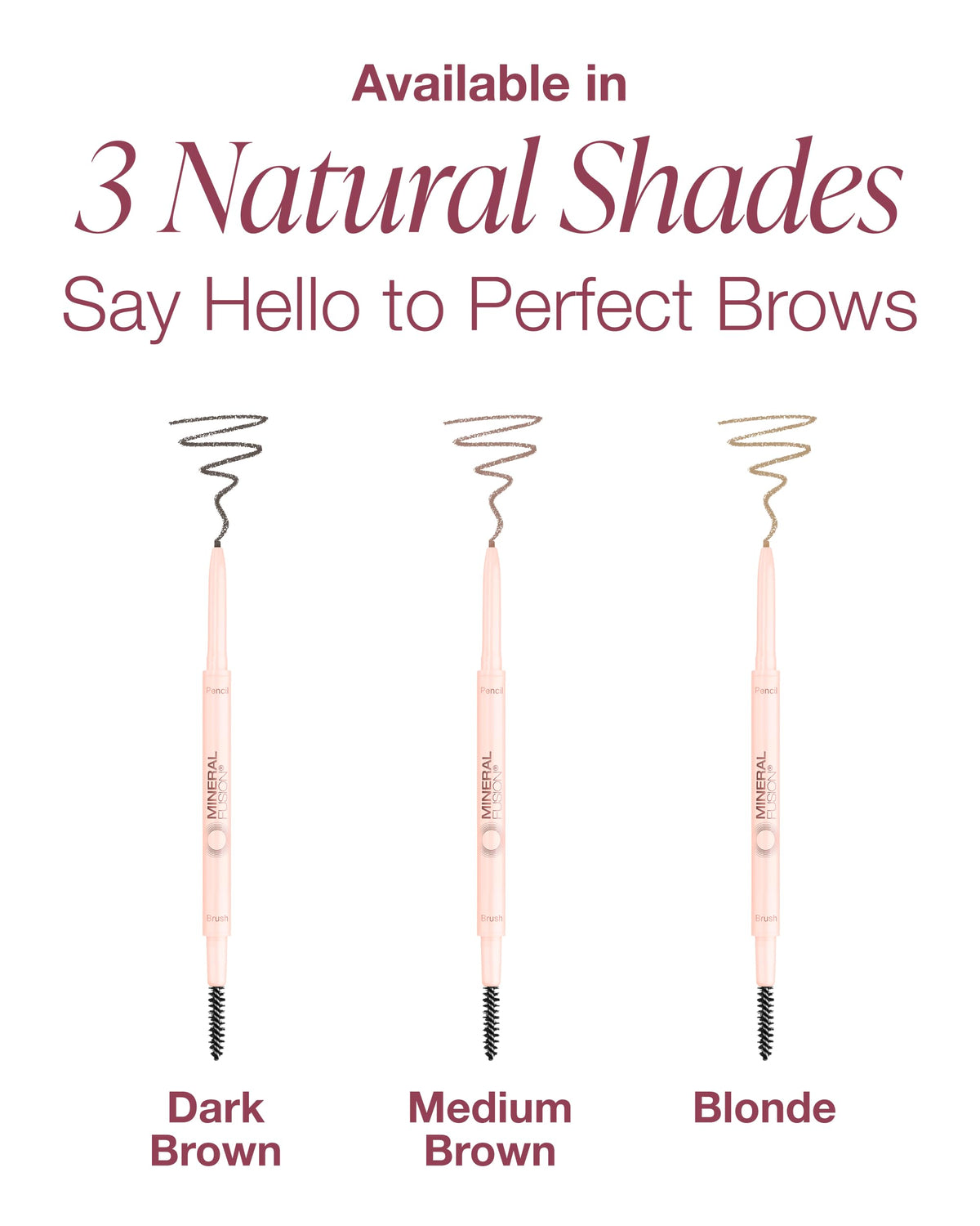 Mineral Fusion brow pencil held in hand to show compact scale
