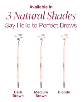 Mineral Fusion brow pencil held in hand to show compact scale