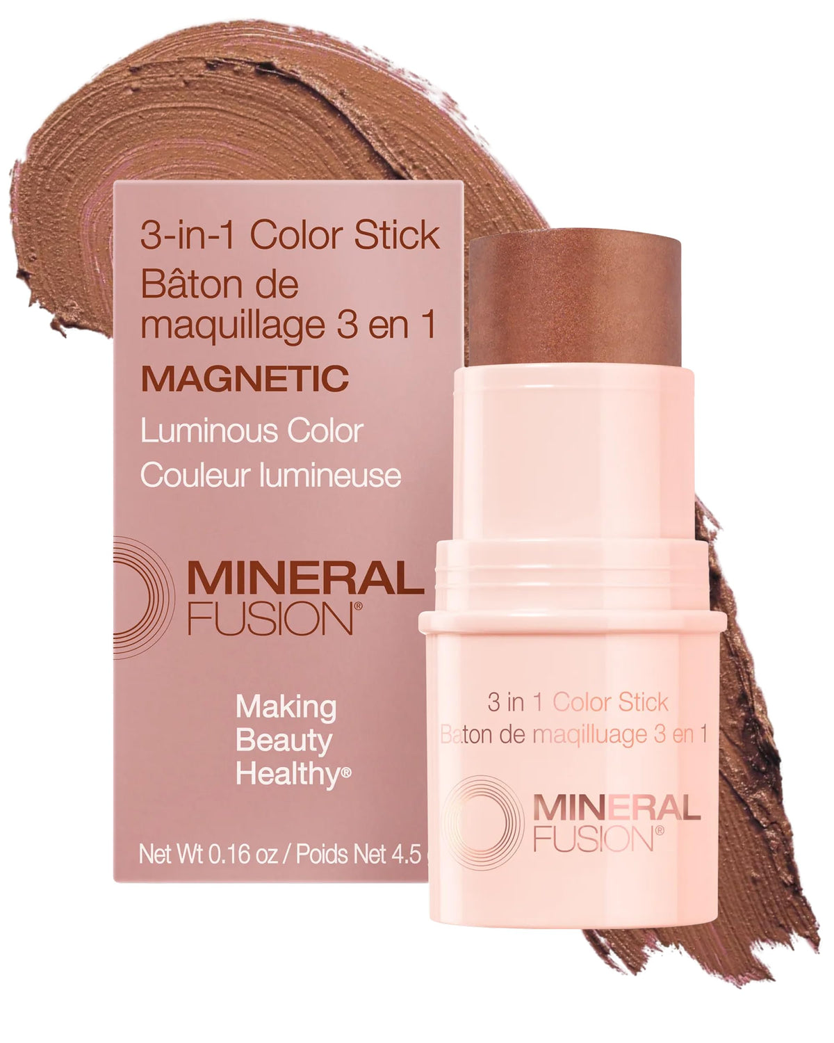Mineral Fusion color stick front twist-up showing compact convenience and quick application