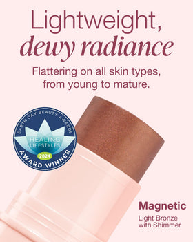 Mineral Fusion color stick on lips closeup demonstrating buildable radiant tint