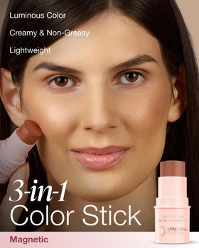 Mineral Fusion color stick creamy swatch texture highlighting blendable finish