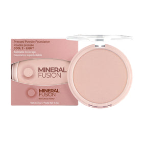 Mineral Fusion compact front view showing cool 2 shade and matte finish benefit