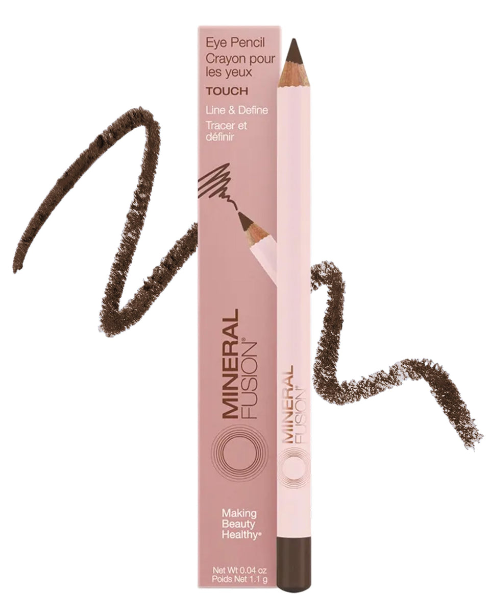 Mineral Fusion front packaging showing brown shimmer eyeliner benefits