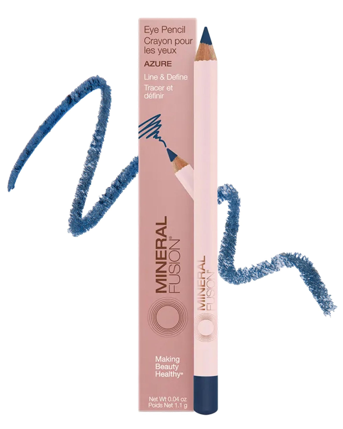 Mineral Fusion front packaging showing navy blue eyeliner, clear product identity and easy application